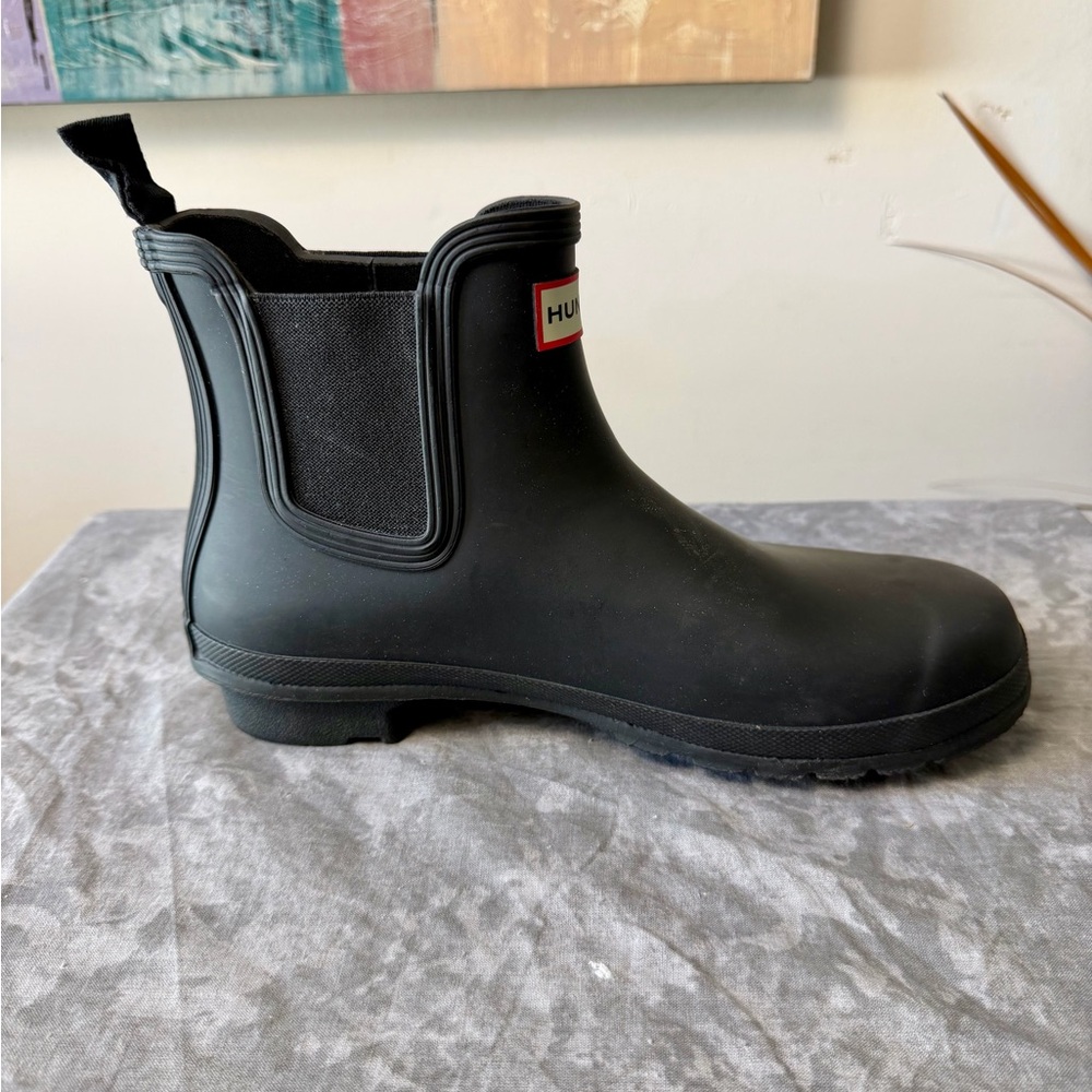 Hunter Classic  Chelsea Black Ankle Boots Size 10 - Picture 9 of 16